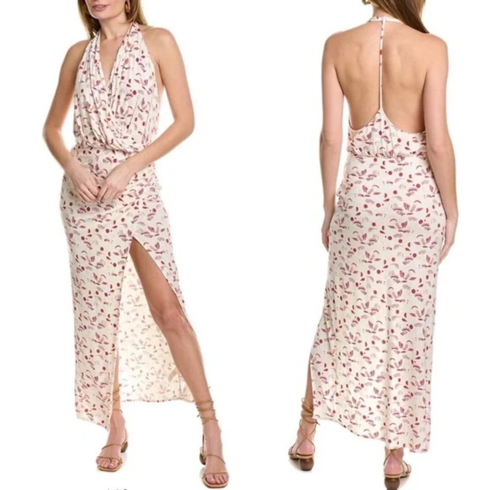 NWT Free People Daria Floral Print Halter Maxi Dress